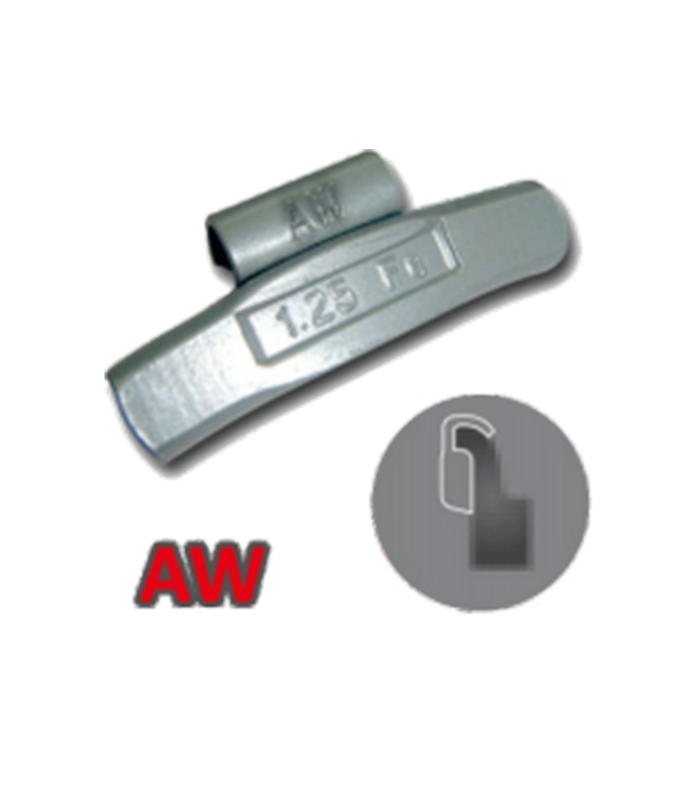 وزن عجلة AW Profile Steel Clip-On للعجلات المصنوعة من السبائك